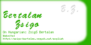 bertalan zsigo business card